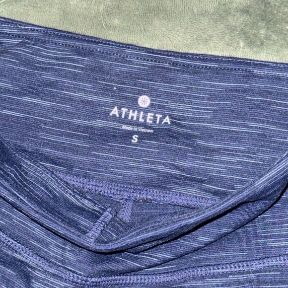 Athleta Seamless Leggings Women's Small Heather Blue Elastic Waist Pull On Yoga - Picture 2 of 7